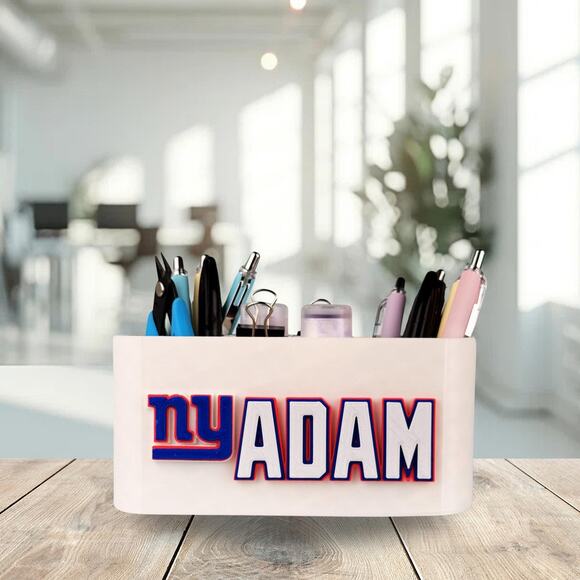 Personalized New York Giants Desk Organizer, Giants Gift, Giants Office Gift - Picture 2 of 10